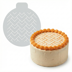 Herringbone Zigzag | Round Cake Top Stencil – Reusable Cake Decorating Stencil