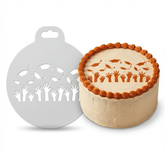 Cap Toss & Celebration | Round Cake Top Stencil – Reusable Cake Decorating Stencil