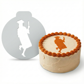Female Graduate Silhouette | Round Cake Top Stencil – Reusable Cake Decorating Stencil