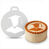 Male Graduate Profile | Round Cake Top Stencil – Reusable Cake Decorating Stencil