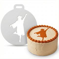 Joyful Graduate | Round Cake Top Stencil – Reusable Cake Decorating Stencil