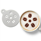 Coffee Bean Flower | Coffee, Cocktail & Cookie Stencil - Washable DIY Beverage Art Tool