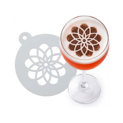 Geometric Flower | Coffee, Cocktail & Cookie Stencil - Washable DIY Beverage Art Tool