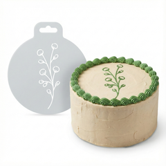 Rounded Berry Branch | Round Cake Top Stencil – Reusable Cake Decorating Stencil