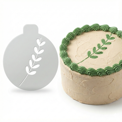 Heart Leaf Stem | Round Cake Top Stencil – Reusable Cake Decorating Stencil