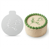 Delicate Spring Bloom | Round Cake Top Stencil – Reusable Cake Decorating Stencil
