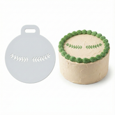 Twin Laurel Branches | Round Cake Top Stencil – Reusable Cake Decorating Stencil