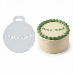 Twin Laurel Branches | Round Cake Top Stencil – Reusable Cake Decorating Stencil