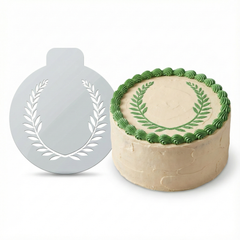 Classic Leafy Wreath | Round Cake Top Stencil – Reusable Cake Decorating Stencil