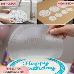 Six Months | Round Cake Top Stencil – Reusable Cake Decorating Stencil