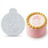Cute Santa Claus Face | Round Cake Top Stencil – Reusable Cake Decorating Stencil