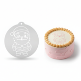 Cute Standing Santa Claus | Round Cake Top Stencil – Reusable Cake Decorating Stencil