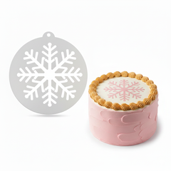 Crystal Snowflake | Round Cake Top Stencil – Reusable Cake Decorating Stencil