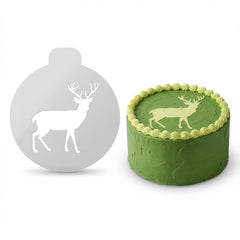 Majestic Antlered Deer Buck | Round Cake Top Stencil – Reusable Cake Decorating Stencil