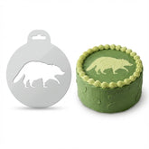 Curious Raccoon Silhouette | Round Cake Top Stencil – Reusable Cake Decorating Stencil