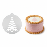 Festive Pine Christmas Tree | Round Cake Top Stencil – Reusable Cake Decorating Stencil