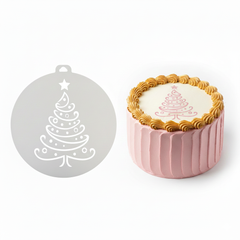 Christmas Tree | Round Cake Top Stencil – Reusable Cake Decorating Stencil