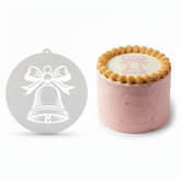 Classic Bell with Bow | Round Cake Top Stencil – Reusable Cake Decorating Stencil