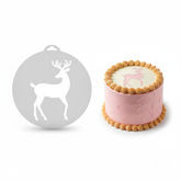 Majestic Reindeer | Round Cake Top Stencil – Reusable Cake Decorating Stencil