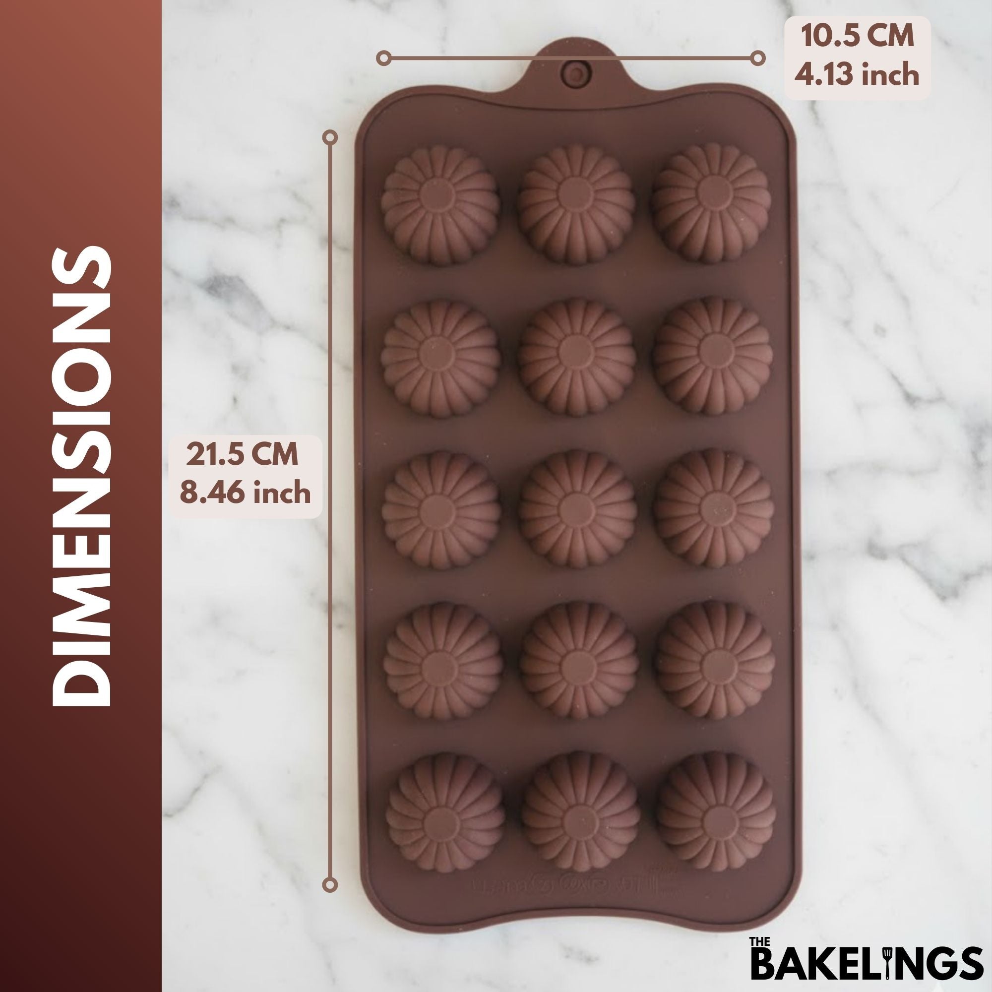 15-Cavity Mini Bundt Shape Silicone Chocolate Mold