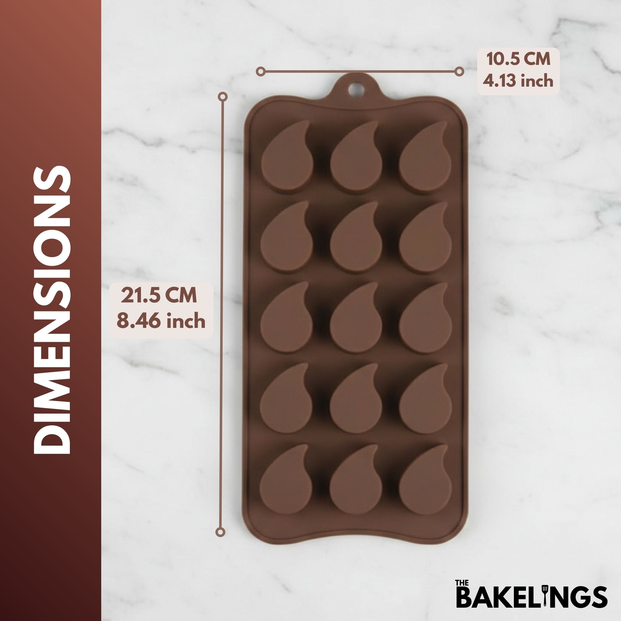 15-Cavity Drop Shape Silicone Chocolate Mold