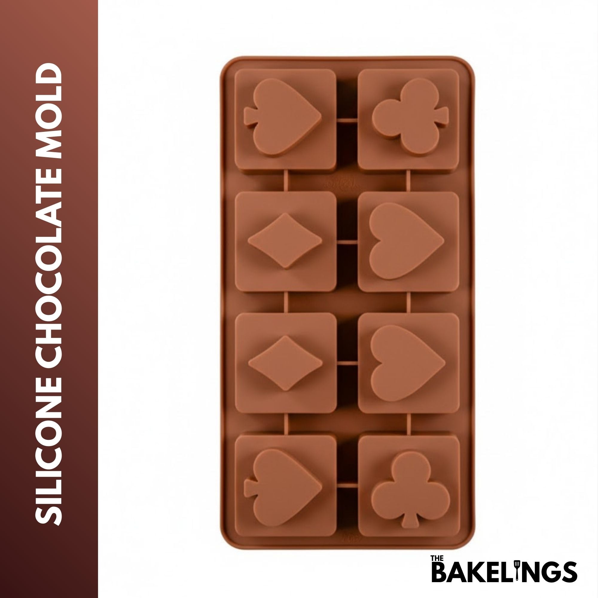 8-Cavity Playing Card Suits Shape Silicone Chocolate Mold