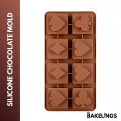 8-Cavity Playing Card Suits Shape Silicone Chocolate Mold