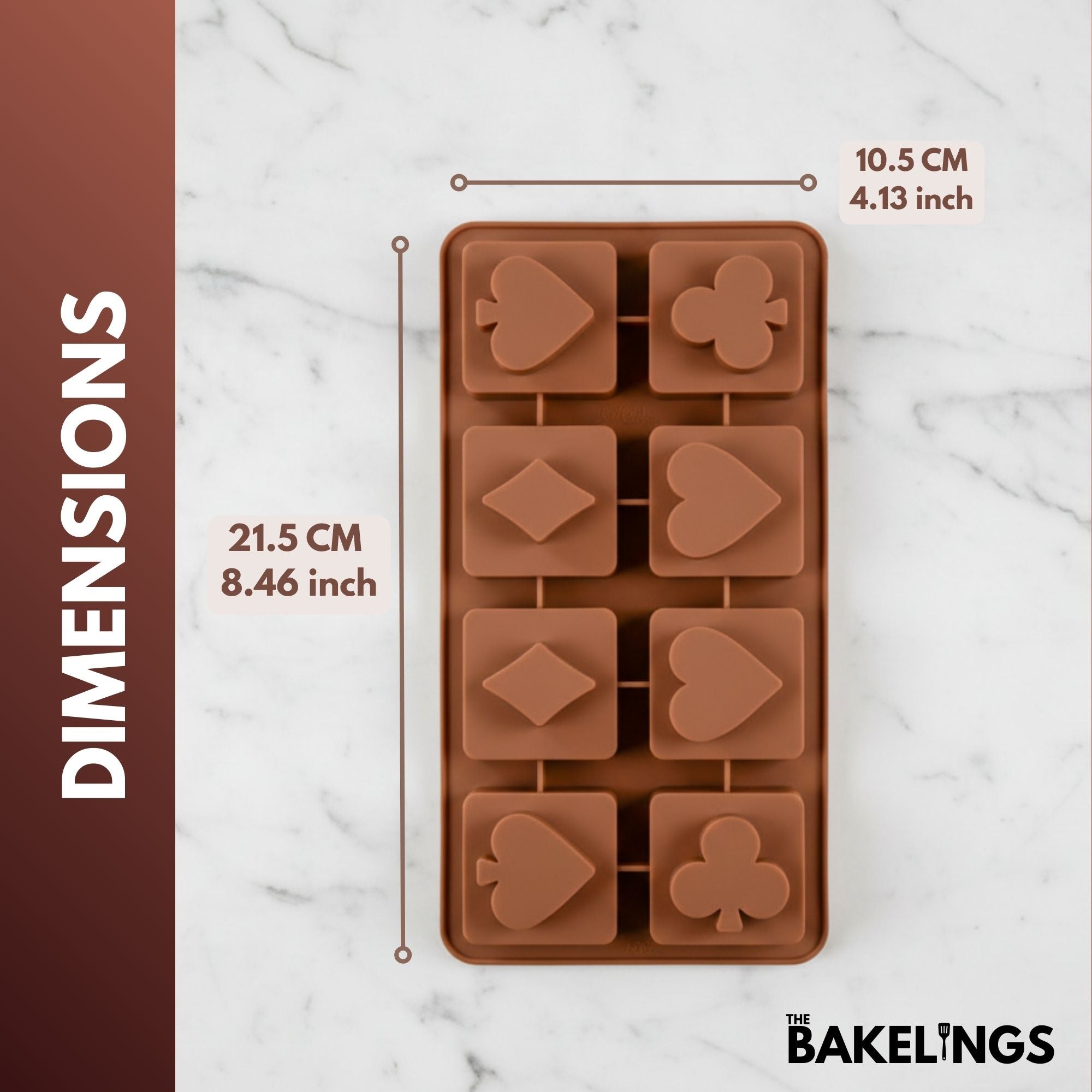 8-Cavity Playing Card Suits Shape Silicone Chocolate Mold