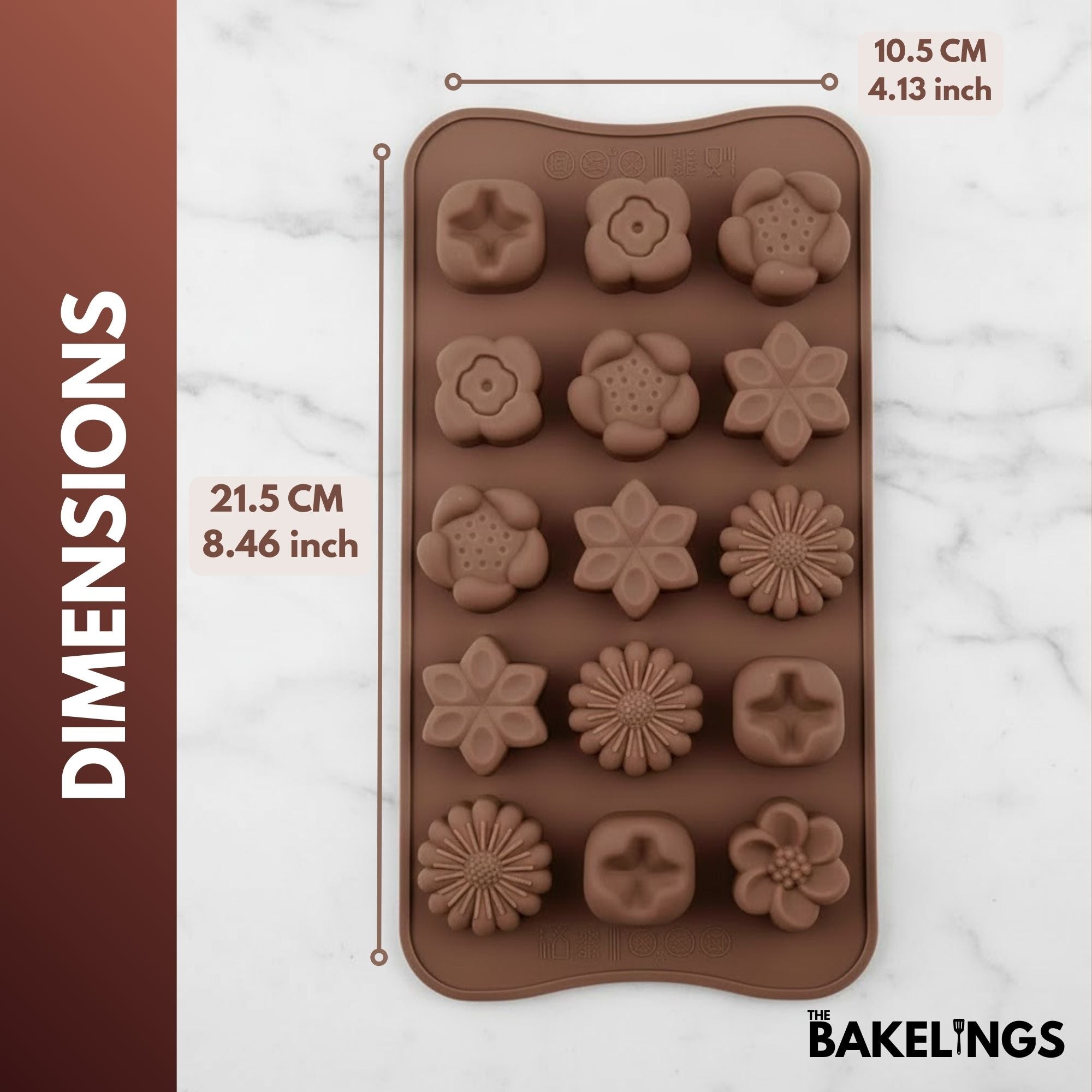 15-Cavity Mini Flowers Shape Silicone Chocolate Mold