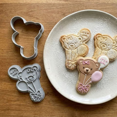 It’s A Girl Teddy Bear Cookie Cutter & Stamp Set | Food-Grade PLA