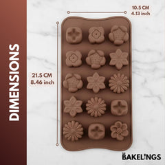 15-Cavity Mini Flowers Shape Silicone Chocolate Mold