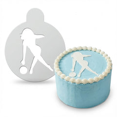 Bowling Player | Round Cake Top Stencil – Reusable Cake Decorating Stencil