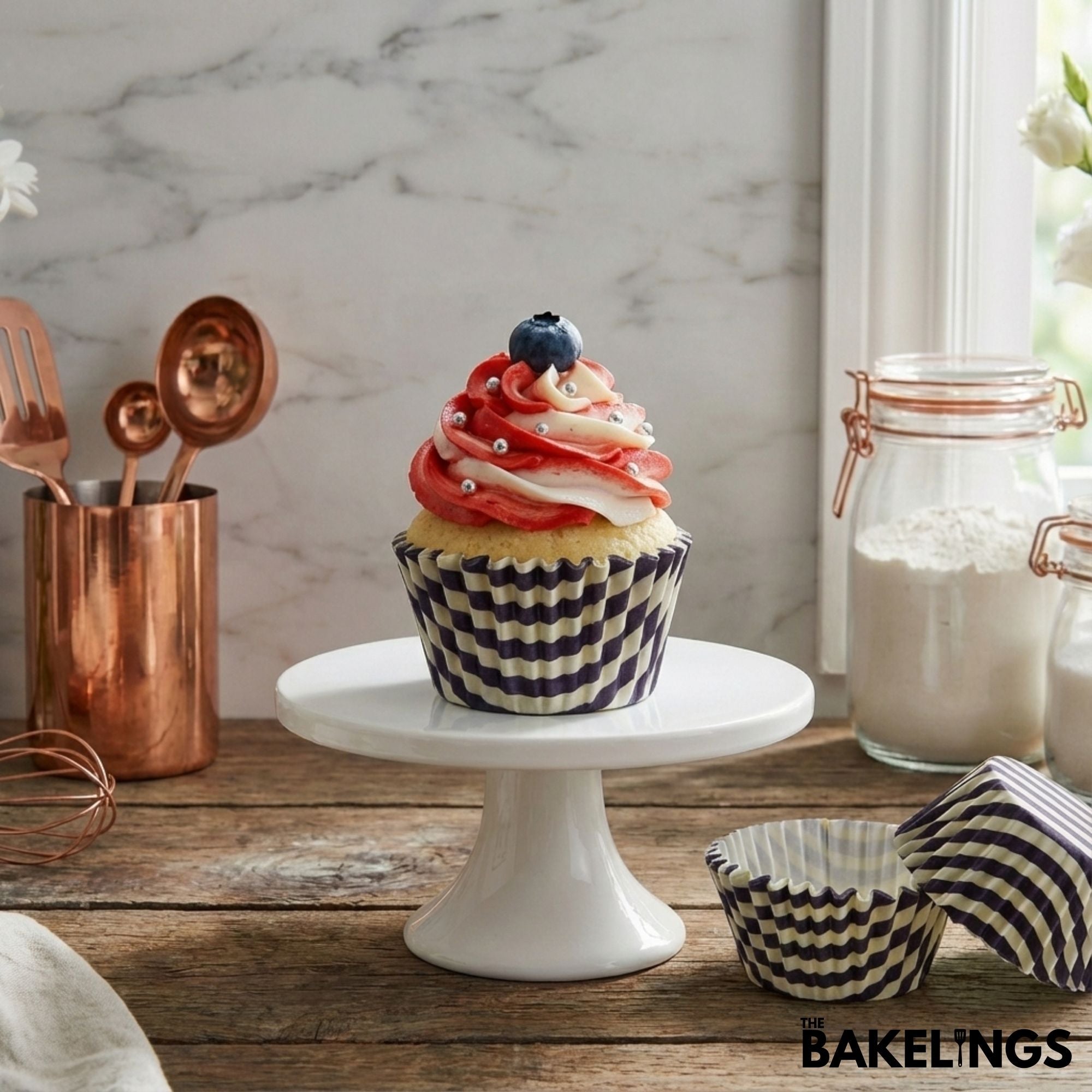 Cupcake Liners Midnight Stripes 32 Pcs