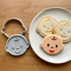 Happy Baby Face Cookie Cutter & Stamp Set | Food-Grade PLA