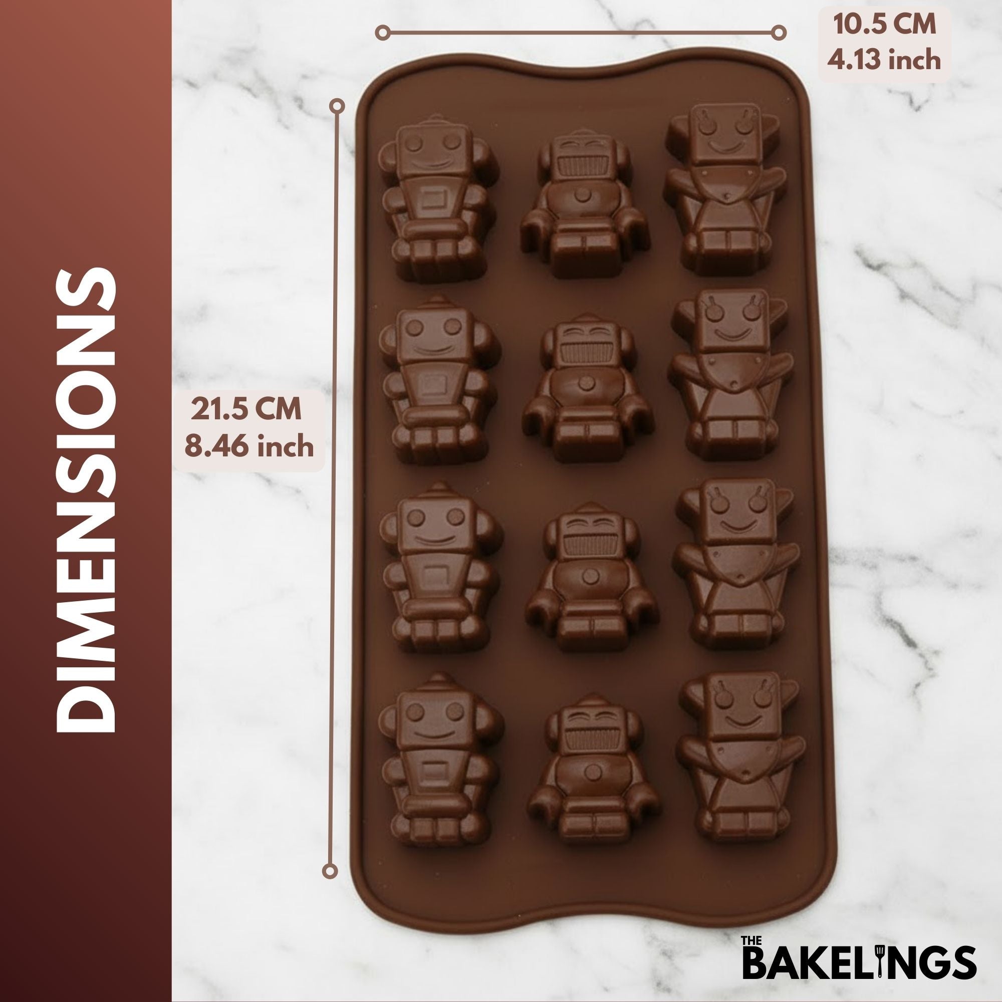 Silikon-Schokoladenform in Roboterform mit 12 Mulden