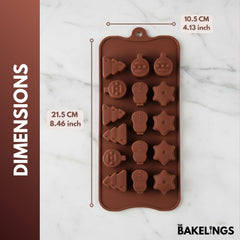 16-Cavity Christmas Theme Shape Silicone Chocolate Mold