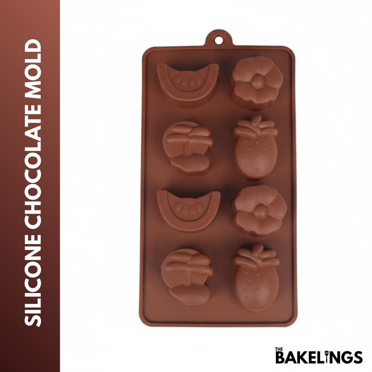 8-Cavity Fruits & Flowers Shape Silicone Chocolate Mold