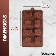 8-Cavity Fruits & Flowers Shape Silicone Chocolate Mold