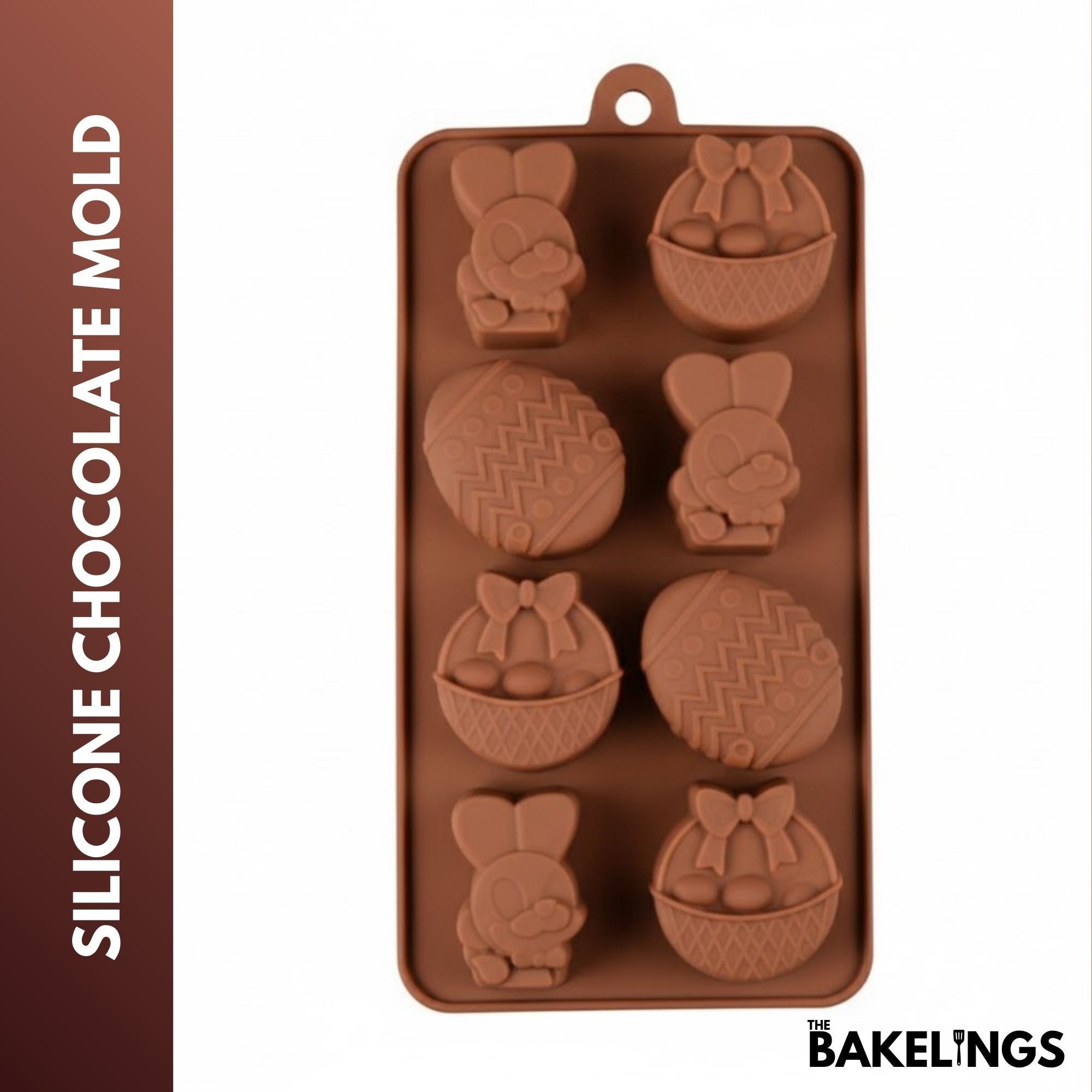Silikon-Schokoladenform mit 8 Mulden in Osterform