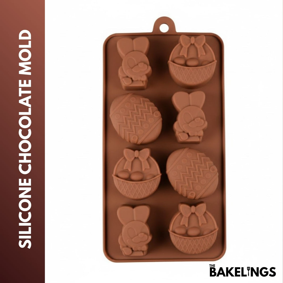 Silikon-Schokoladenform mit 8 Mulden in Osterform