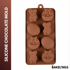 Silikon-Schokoladenform mit 8 Mulden in Osterform