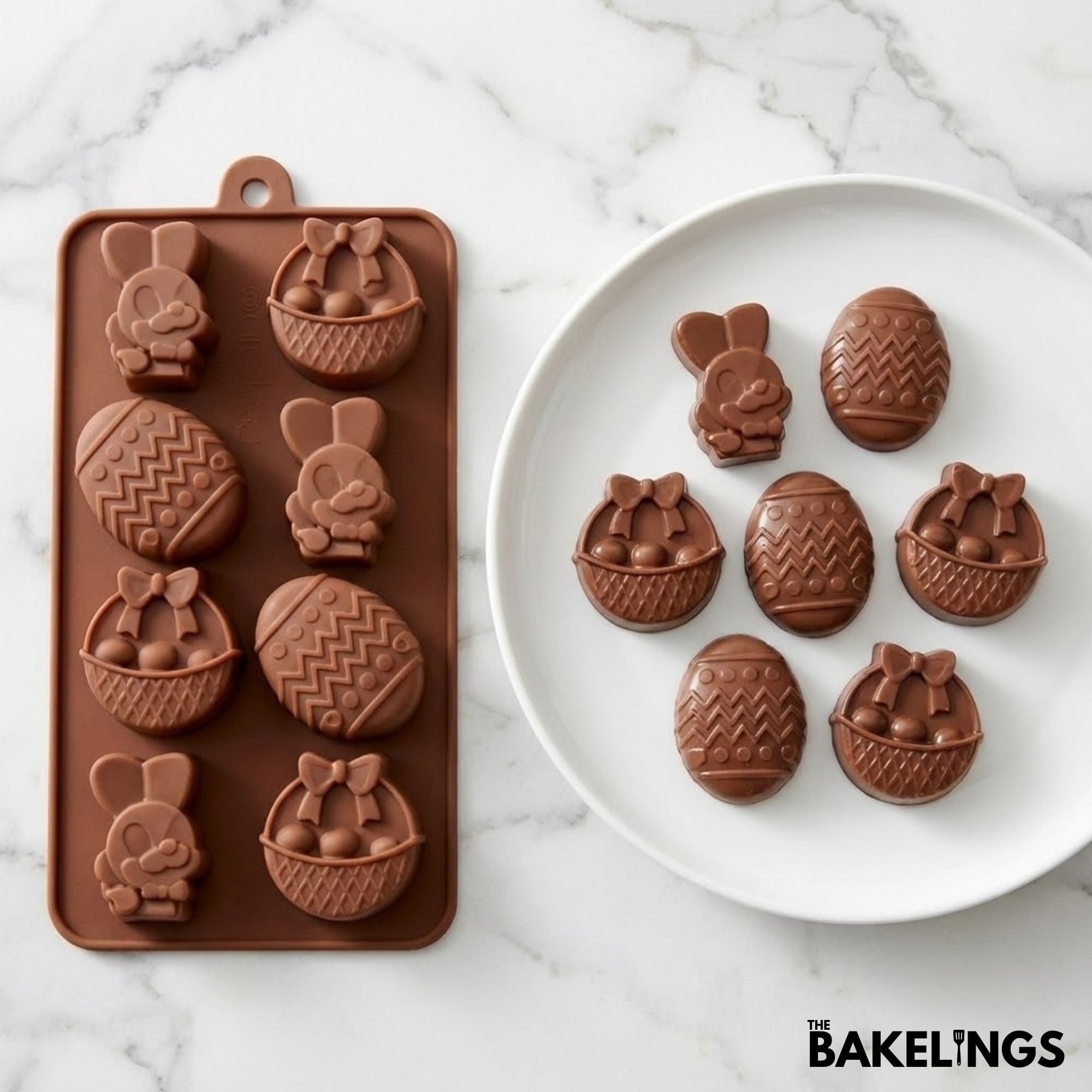 Silikon-Schokoladenform mit 8 Mulden in Osterform
