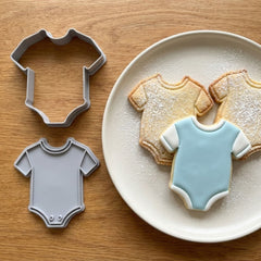 Minimalist Baby Onesie Cookie Cutter & Stamp Set | Food-Grade PLA