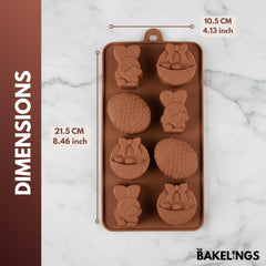 Silikon-Schokoladenform mit 8 Mulden in Osterform