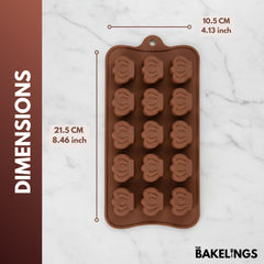 Silikon-Schokoladenform in Kronenform mit 15 Mulden
