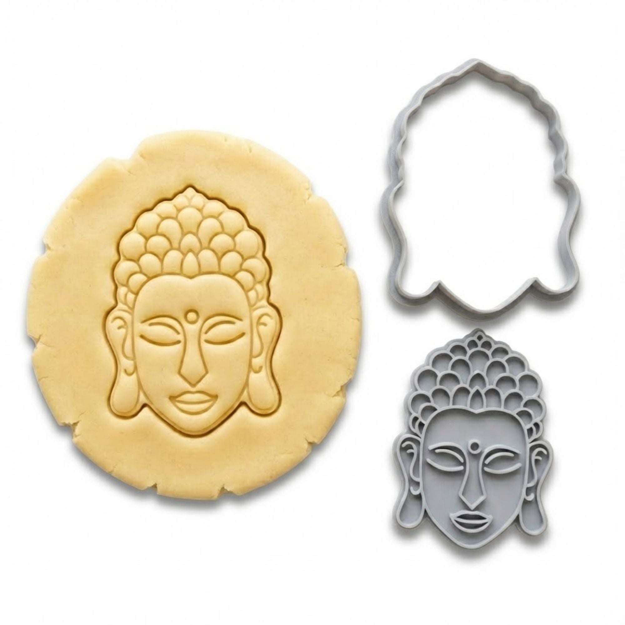 Serene Buddha Cookie Cutter & Stamp | Food-Grade PLA