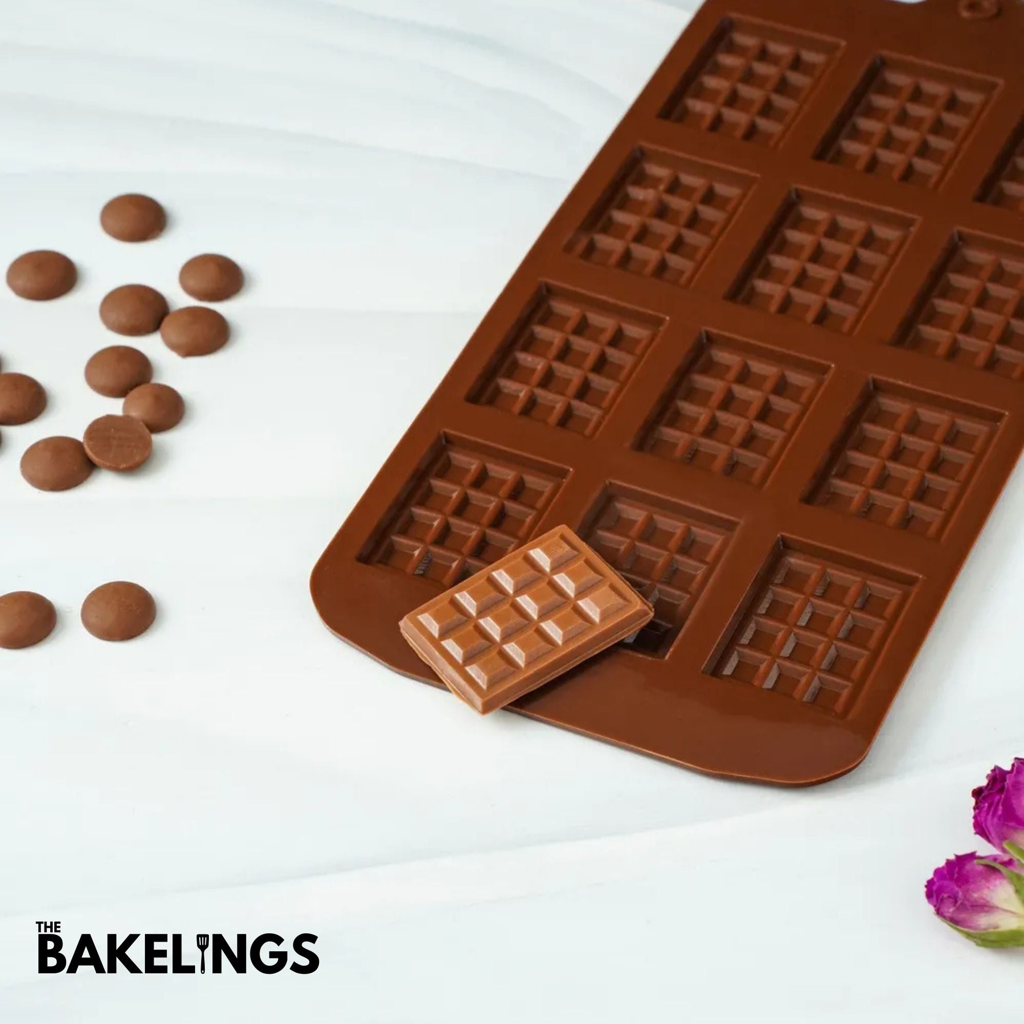 12-Cavity Mini Chocolate Bar Shape Silicone Chocolate Mold
