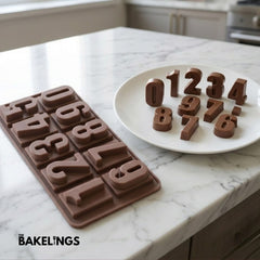 Silikon-Schokoladenform in Zahlenform mit 10 Mulden