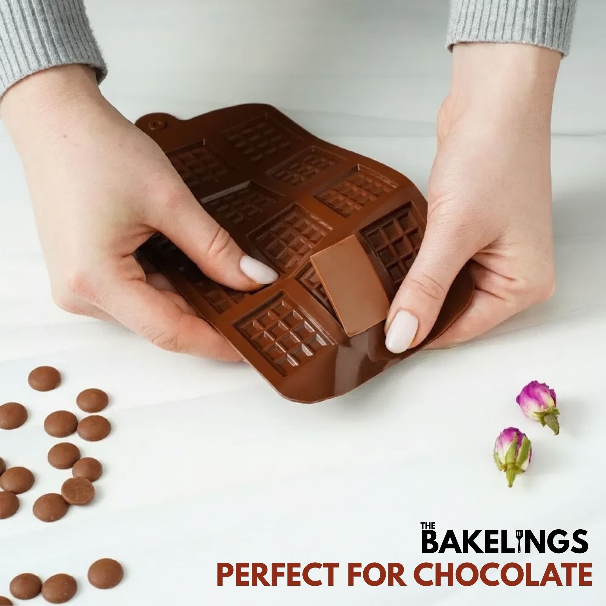 12-Cavity Mini Chocolate Bar Shape Silicone Chocolate Mold