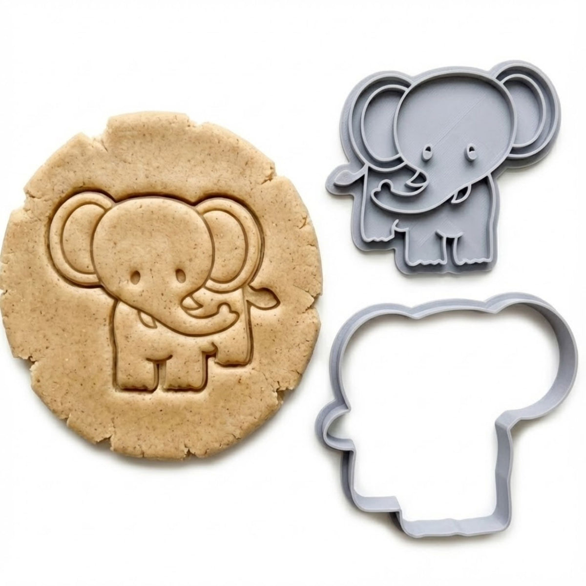 Elephant Cookie Cutter & Stamp Set | Food-Grade PLA